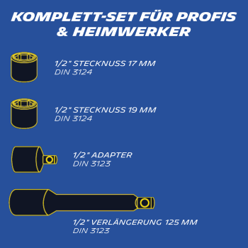 MICHELIN Drehmomentschlüssel MTW 210 Inklusive Stecknüssen, Adapter und Verlängerung