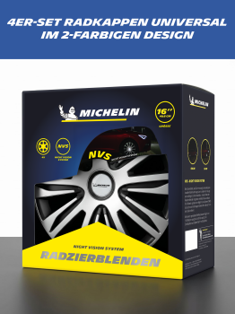 MICHELIN Radzierblenden 40,6 cm / 16 Zoll (silber/schwarz) MX-ABS