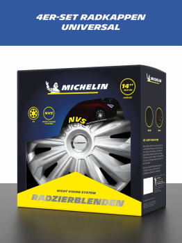 MICHELIN Radzierblenden 35,6 cm / 14 Zoll (silbern mit Chromring) MX-MS